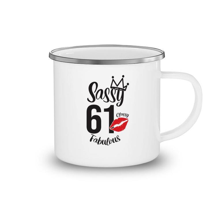 Sassy 61 Classy Fabulous Funny 61Th Birthday Gift Camping Mug
