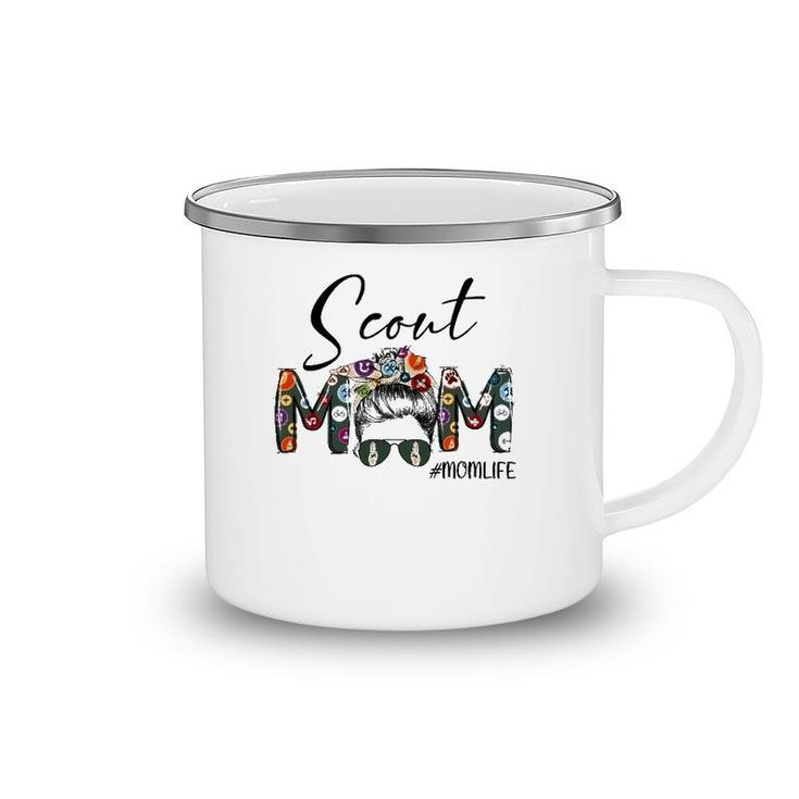 Scouting Scout Mom Life Messy Bun Hair Mother's Day Camping Mug