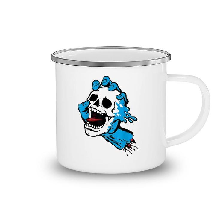 Screaming Skull Hand Camping Mug