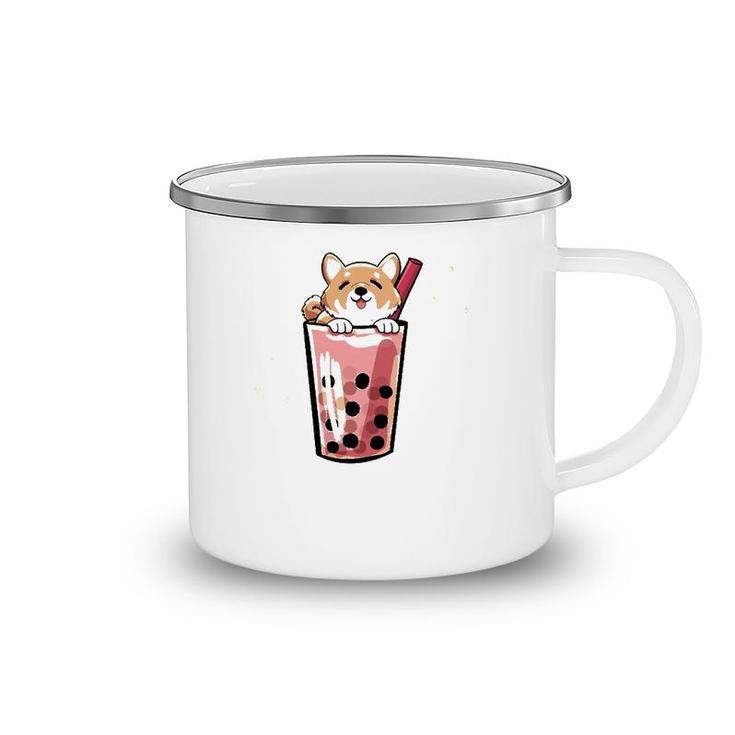 Shiba Inu Boba Bubble Milk Tea Kawaii Japanese Dog Owner Camping Mug