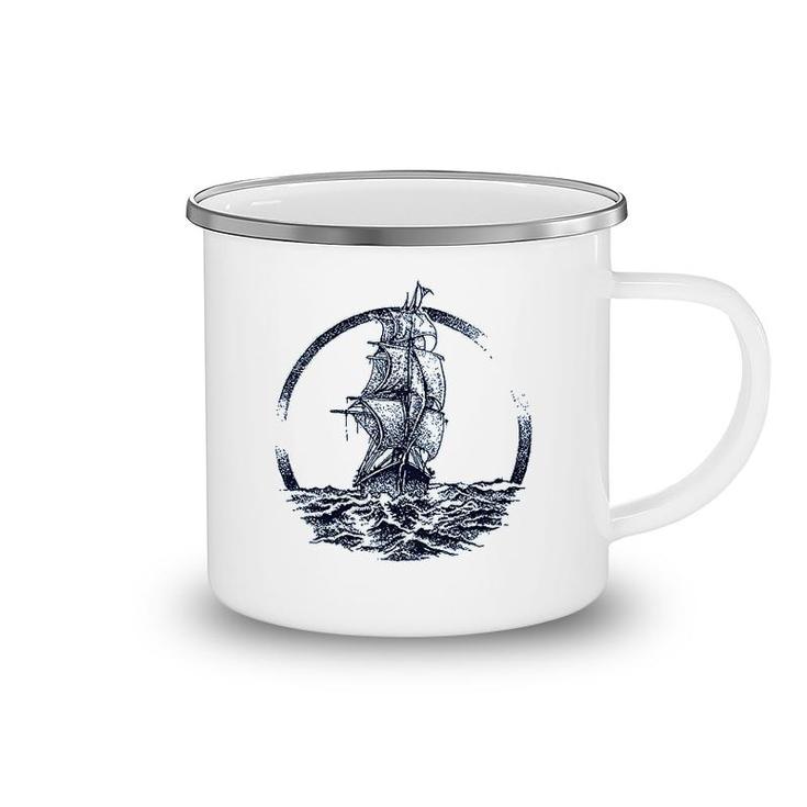 Ship Sailing The Ocean Seas Camping Mug