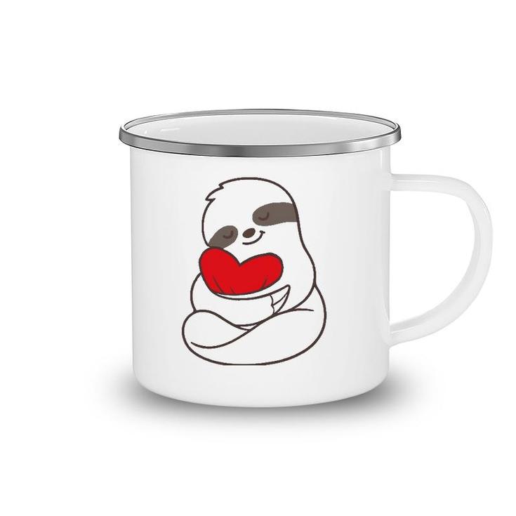 Sloth Hearts Love Valentines Gift Him Her Girlfriend Women Camping Mug