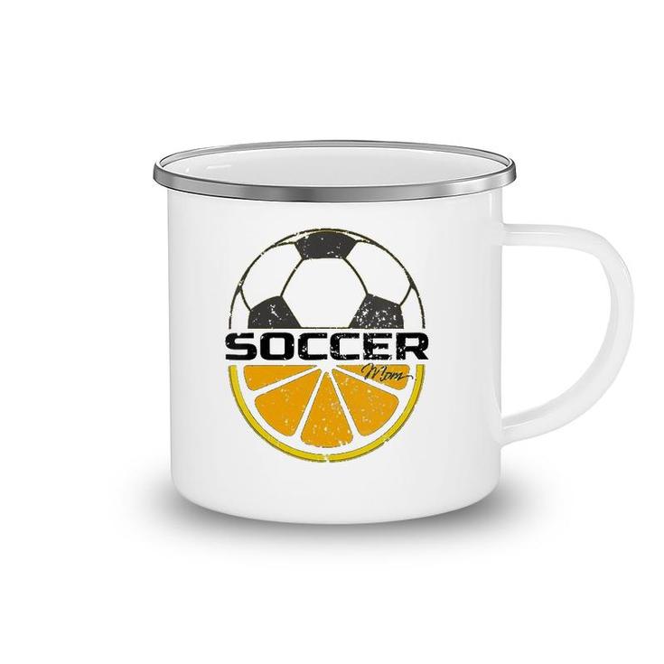 Soccer Mom Orange Slice V-Neck Camping Mug