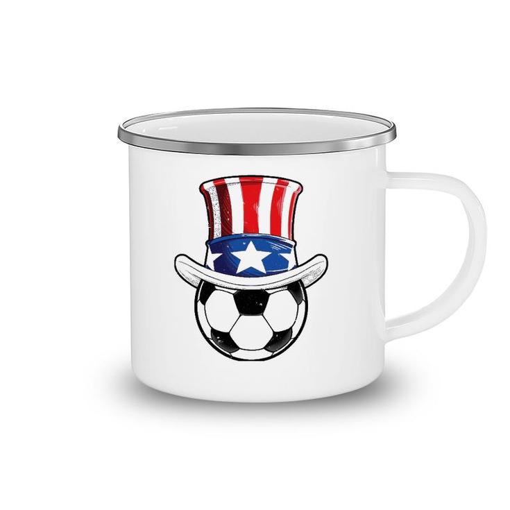 Soccer Uncle Sam 4Th Of July Kids Boys American Flag Funny Camping Mug