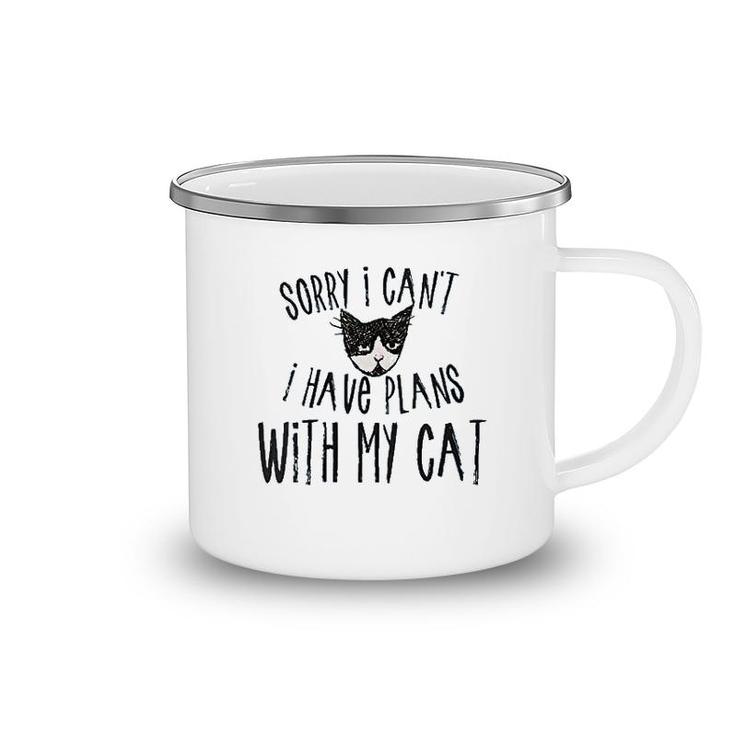 Sorry I Cant I Have Plans With My Cat Camping Mug