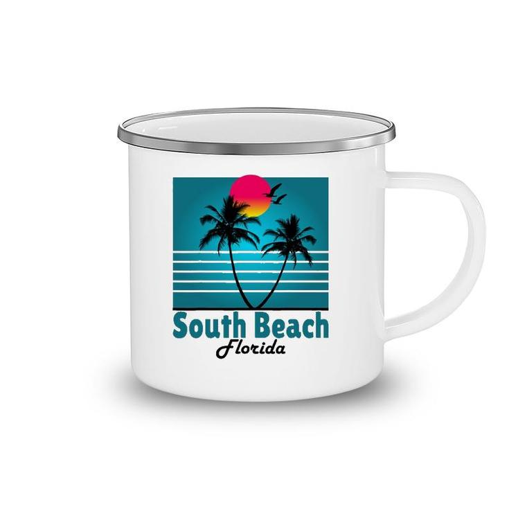 South Beach Miami Florida Seagulls Souvenirs Camping Mug
