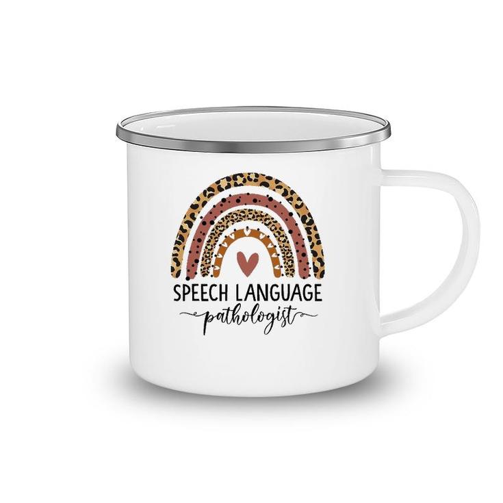 Speech Language Pathologist Rainbow Speech Therapy Gift Slp Camping Mug