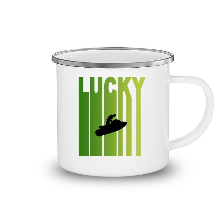 St Patricks Day Lucky Jet Skiing Funny Sport Lovers Gift Camping Mug