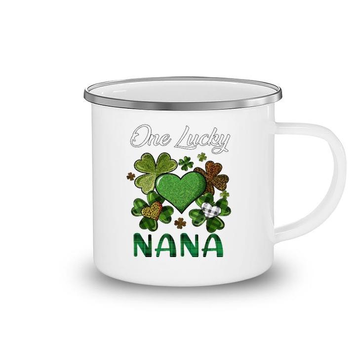 St Patrick's Day Women's Shamrock Buffalo Plaid Lucky Nana Camping Mug