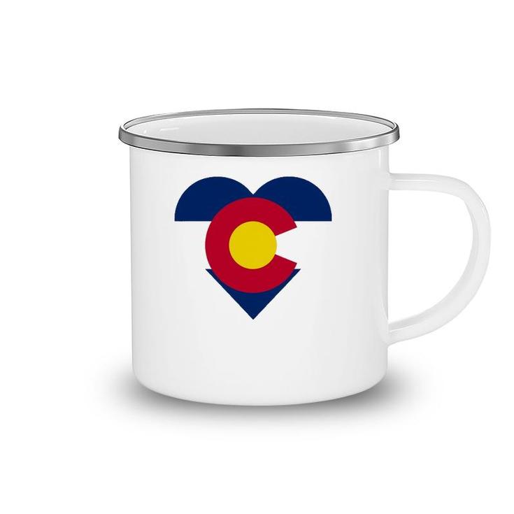 State Of Colorado Flag Heart Gift Novelty Men Women Camping Mug