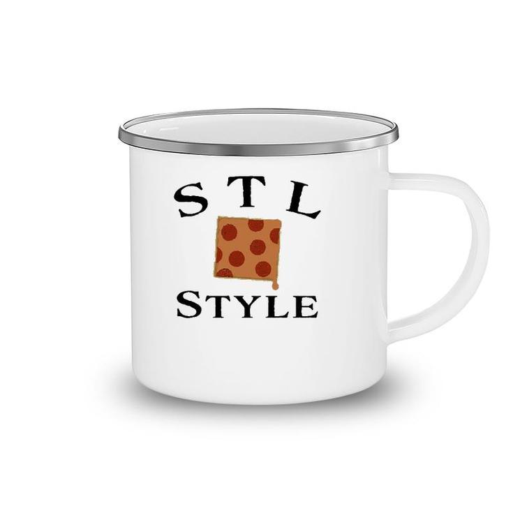 Stl St Louis Style Pepperoni And Provel Square Pizza Camping Mug