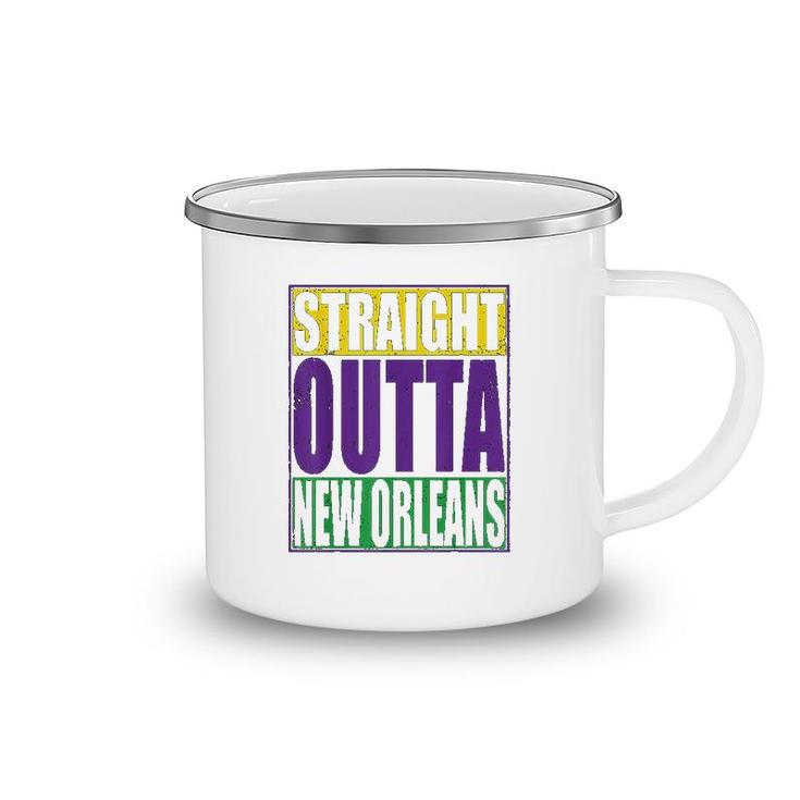 Straight Outta New Orleans Happy Mardi Gras Camping Mug