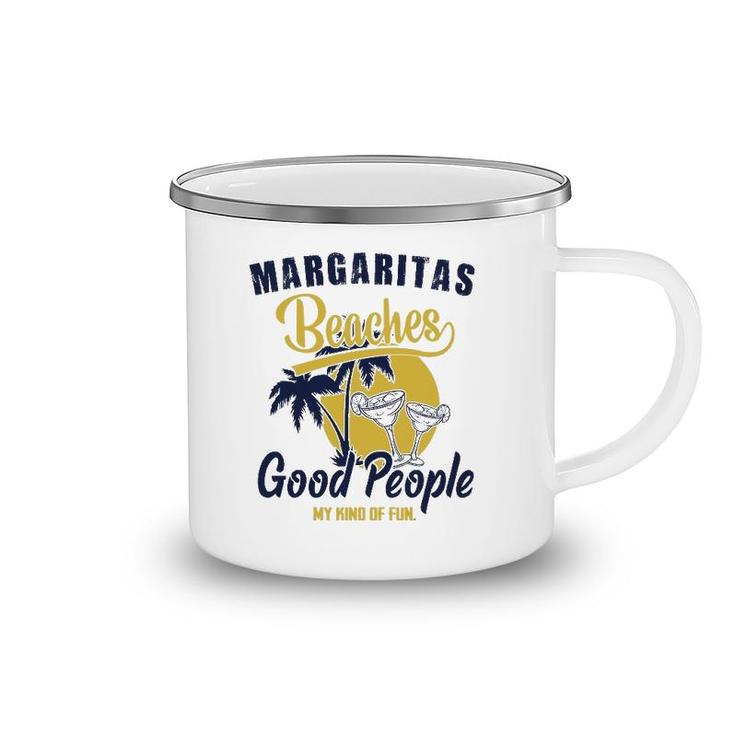 Summer Fun Vacation Margaritas Beaches & Good People Graphic Camping Mug