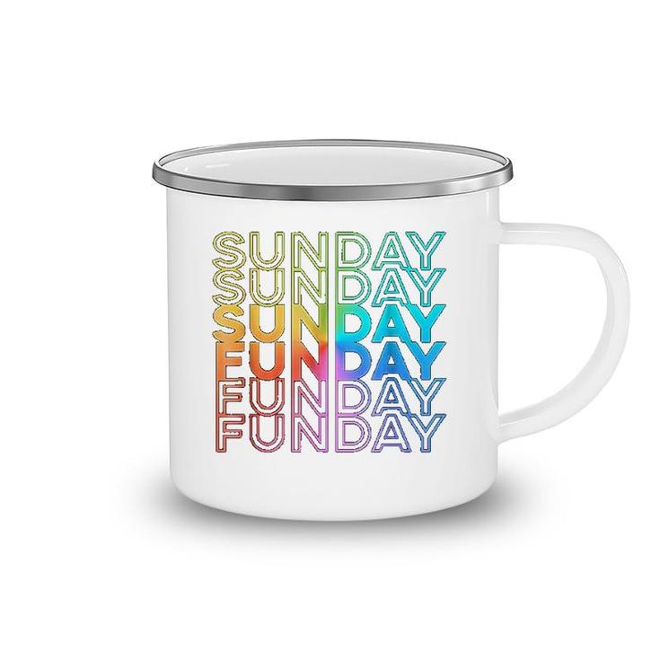Sunday Funday Rainbow Fade Camping Mug