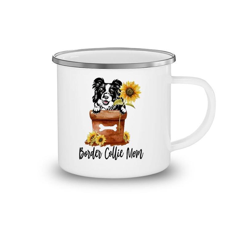 Sunflower Border Collie Mom Dog Lover Gifts Camping Mug