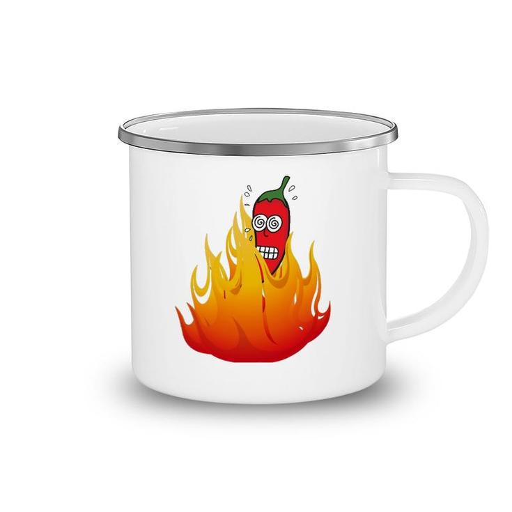 Super Hot Pepper Eating Contest Ghost Peppers Camping Mug