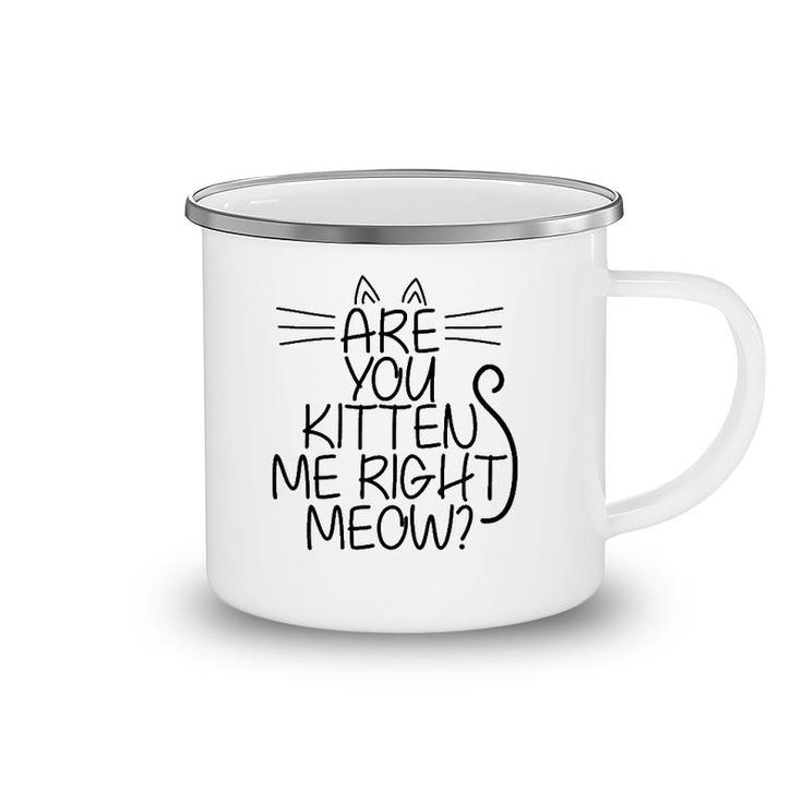 Sweet Cat Are You Kitten Me Right Meow Gift Camping Mug