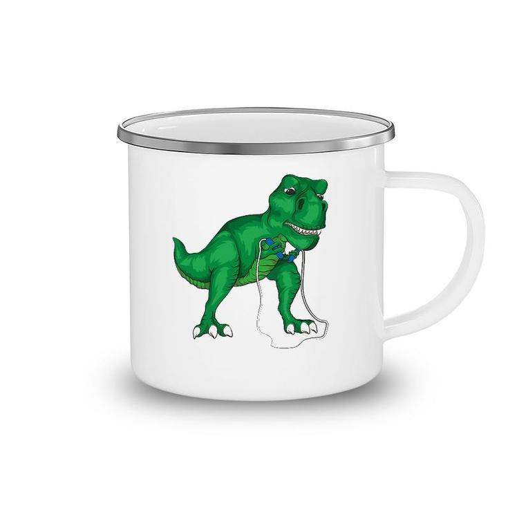 T-Rex Hates Jump Rope Cute Love Dinosaurs Funny Gym Gift Camping Mug