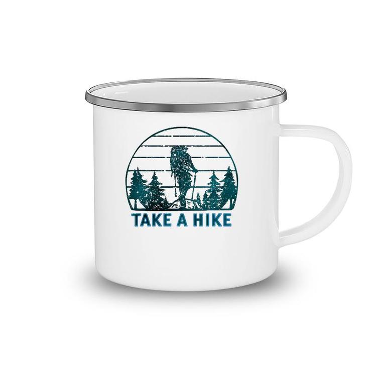 Take A Hike Beautiful Snowy Forest Hiker Camping Mug