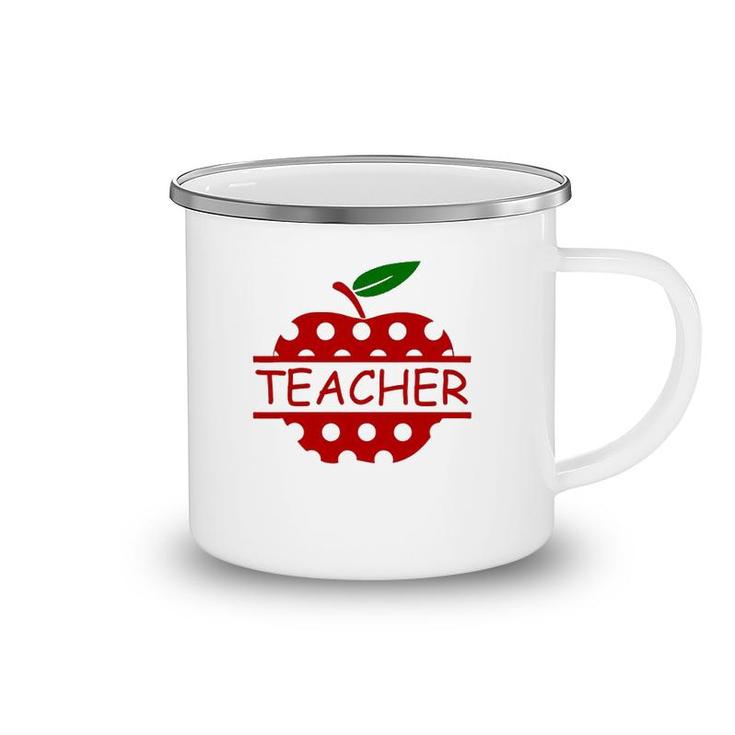 Teacher Life Teach Red Apple Teaching Lover Camping Mug