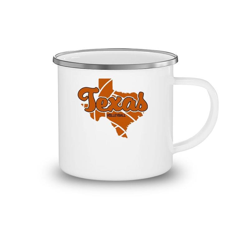 Texas Volleyball Retro Script Camping Mug