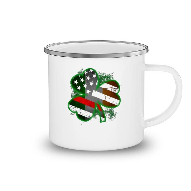 Thin Red Line St Patrick's Day Honoring Firefighters Camping Mug