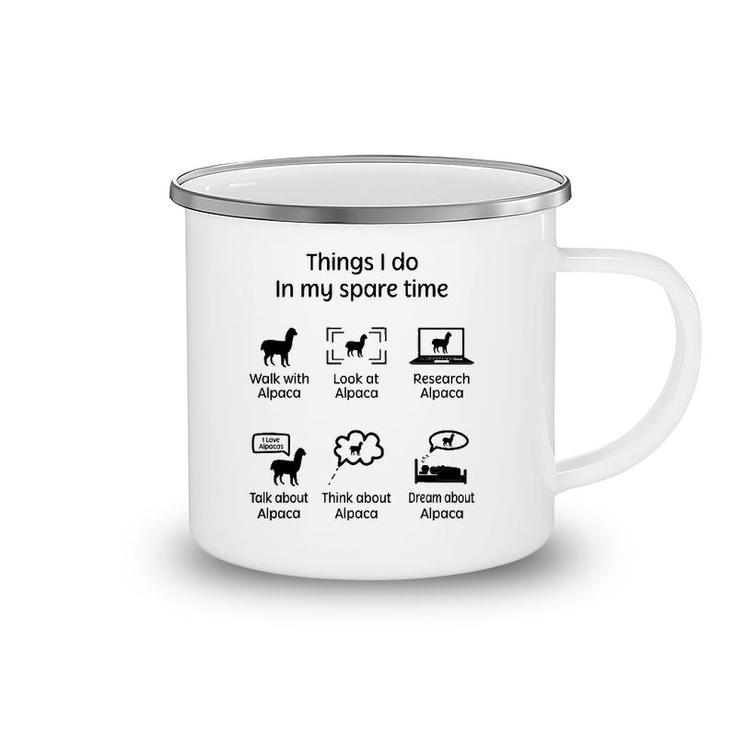 Things I Do - Alpaca Lover Gift Camping Mug