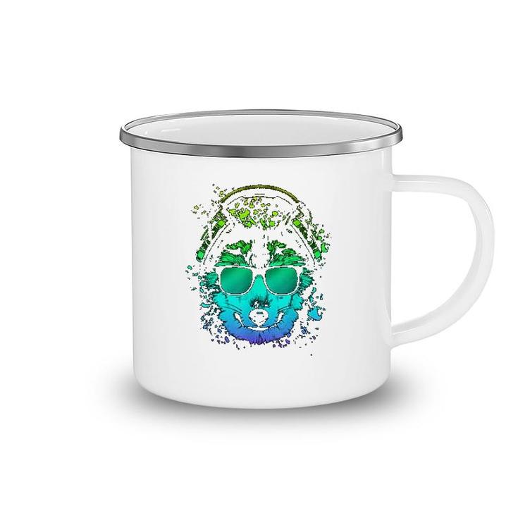 Trippy Dj Gift Edm Techno House Wolves Psychedelic Wolf Camping Mug