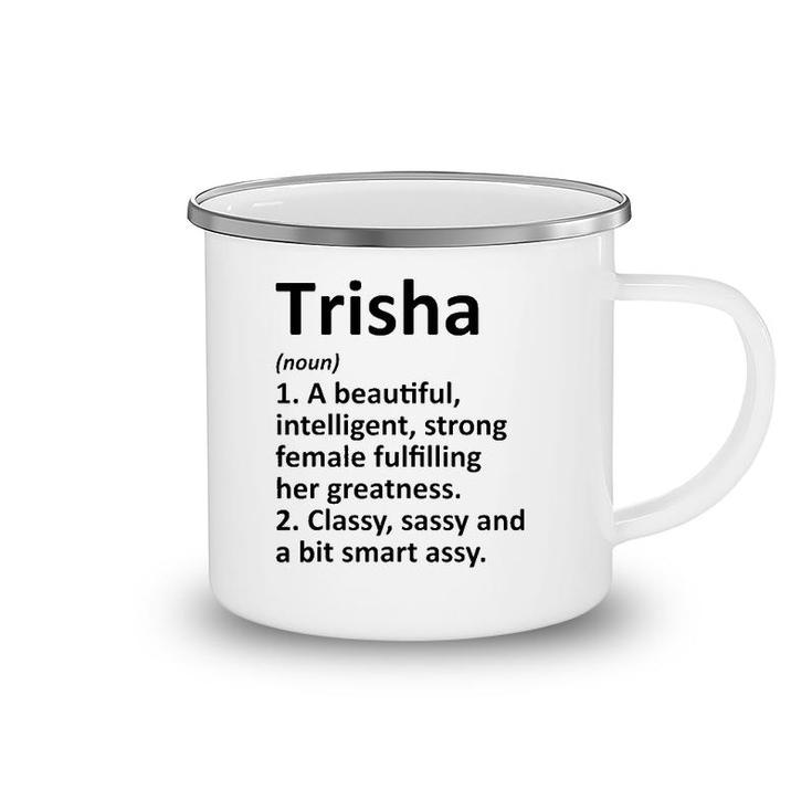 Trisha Definition Personalized Name Funny Christmas Gift Camping Mug