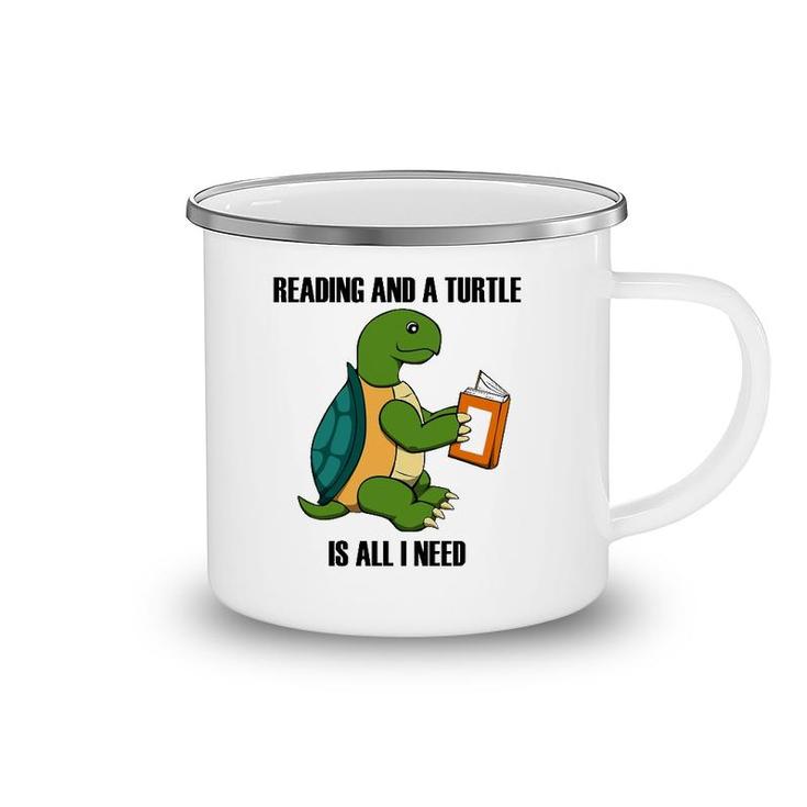 Turtles And Reading Funny Saying Book Camping Mug