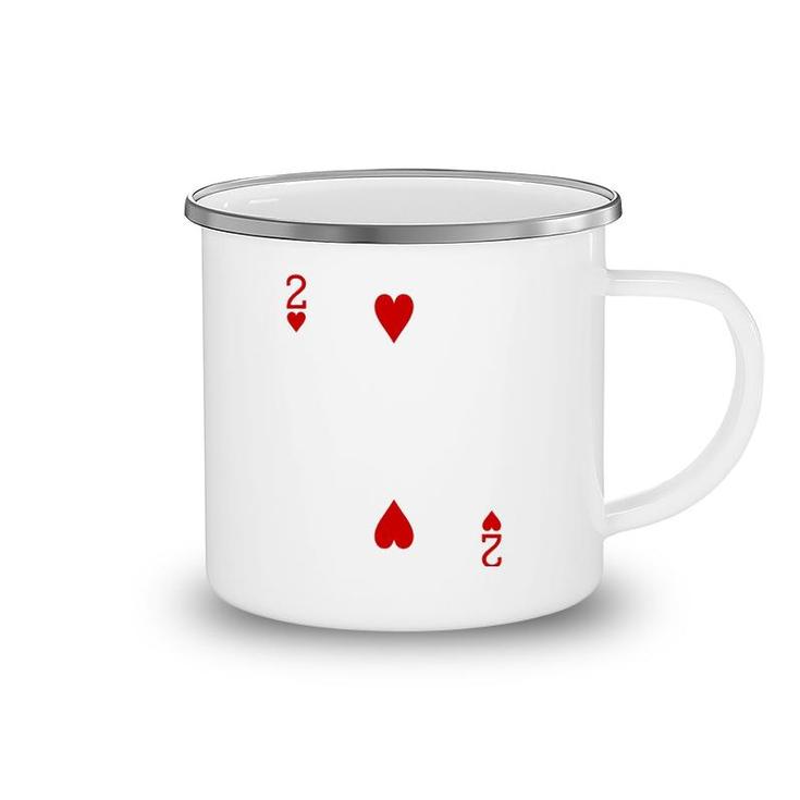 Two Of Hearts Playing Card Camping Mug