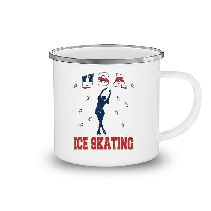 Usa Ice Skating Dance Support Camping Mug