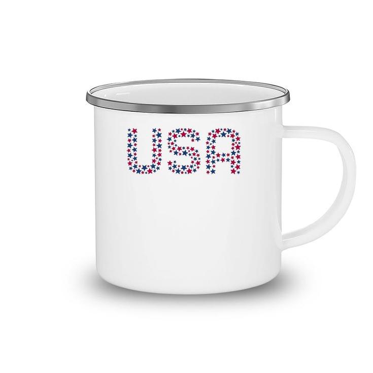 Usa Women Men Patriotic American Stars 4Th Of July Camping Mug