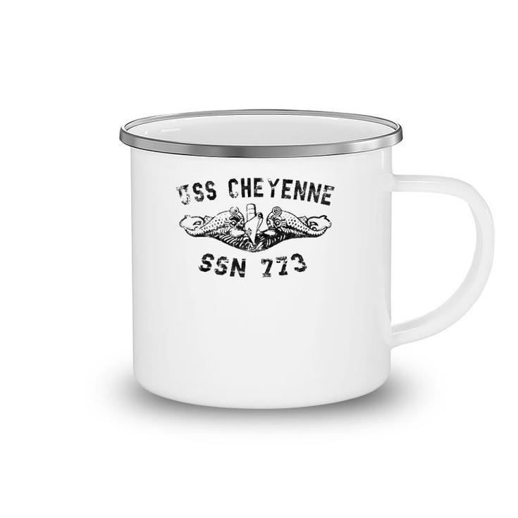 Uss Cheyenne Ssn 773 Attack Submarine Badge Vintage Camping Mug