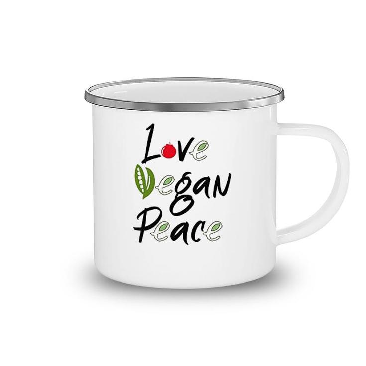 Vegan Power Love Vegan Peace Camping Mug