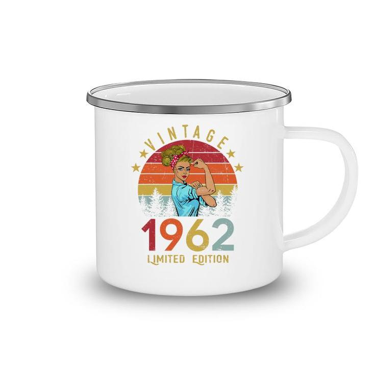 Vintage 1962 Made In 1962 60Th Birthday Women 60 Years Old Camping Mug