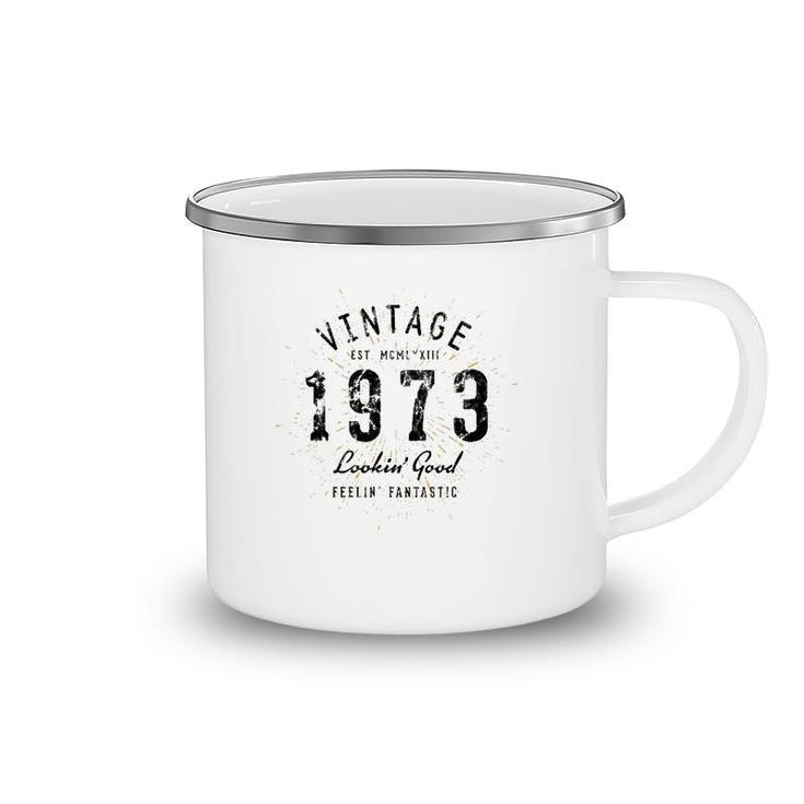 Vintage 49Th Birthday Born In 1973 Ver2 Camping Mug