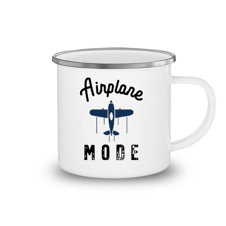 Vintage Airplane Mode Pilot Flight Attendant Summer Travel Camping Mug