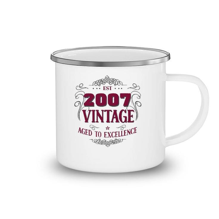Vintage Est 2007 Birthday Gifts For Men & Women Camping Mug