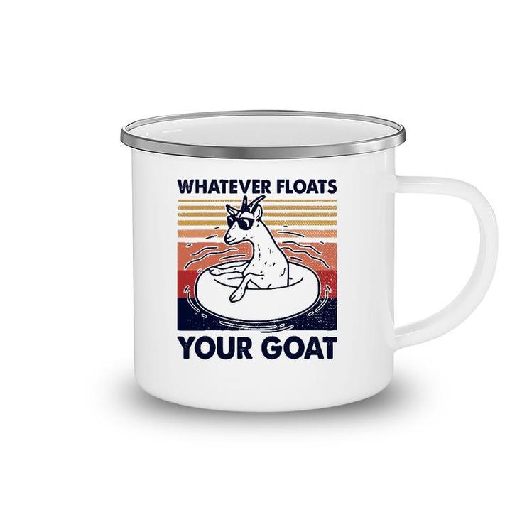 Vintage Funny Whatever Floats Your Goat Goats Mom Farming Camping Mug