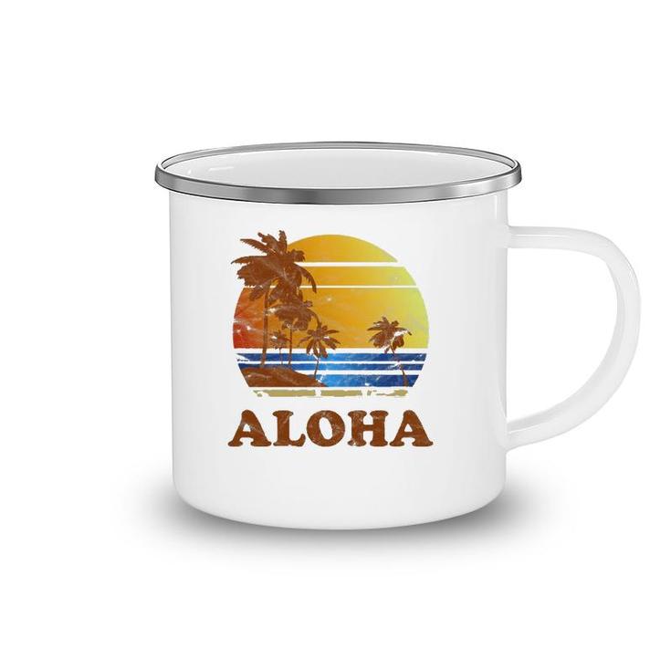 Vintage Hawaiian Islands Aloha Family Vacation Camping Mug