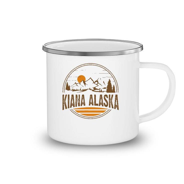 Vintage Kiana, Alaska Mountain Hiking Souvenir Print Camping Mug