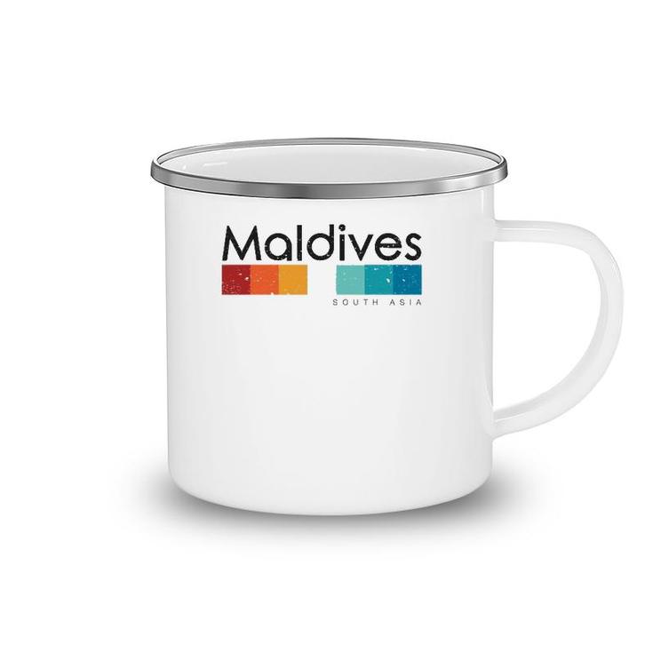 Vintage Maldives South Asia Retro Design Camping Mug