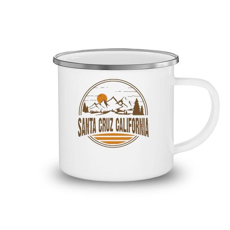 Vintage Santa Cruz California Mountain Hiking Souvenir Print Camping Mug