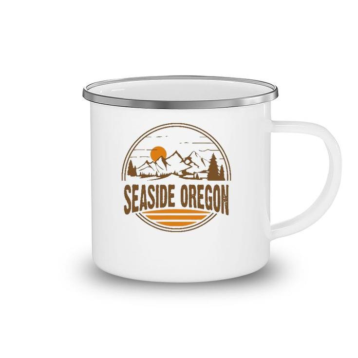 Vintage Seaside, Oregon Mountain Hiking Souvenir Print Camping Mug
