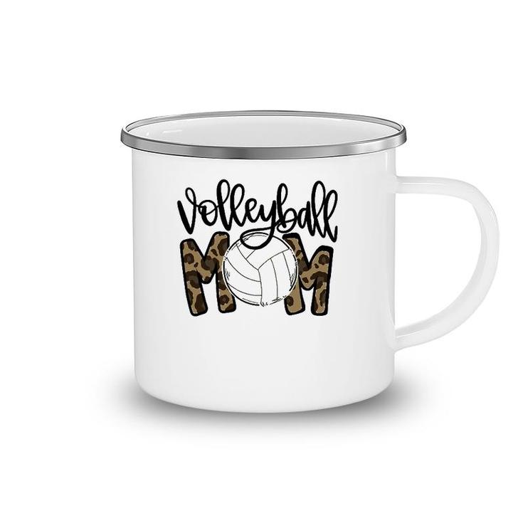 Volleyball Mom Leopard Funny Ball Mom Mother's Day Gift Camping Mug