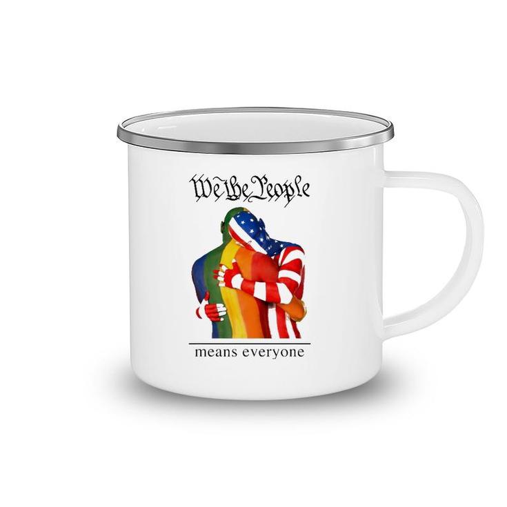 We The People Means Everyone Lgbt Gay Pride American Flag Camping Mug
