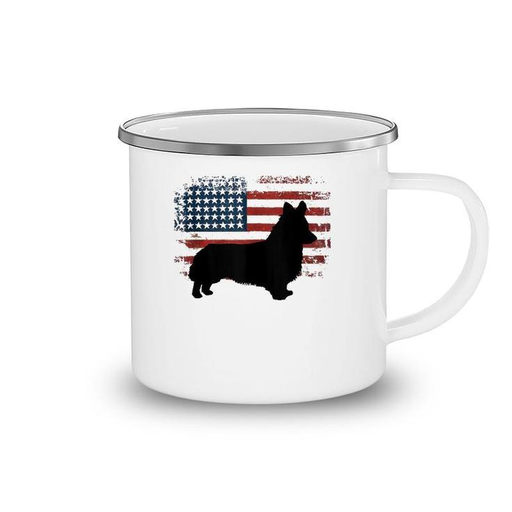 Welsh Corgi American Flag 4Th Of July Dog Patriotic  Camping Mug