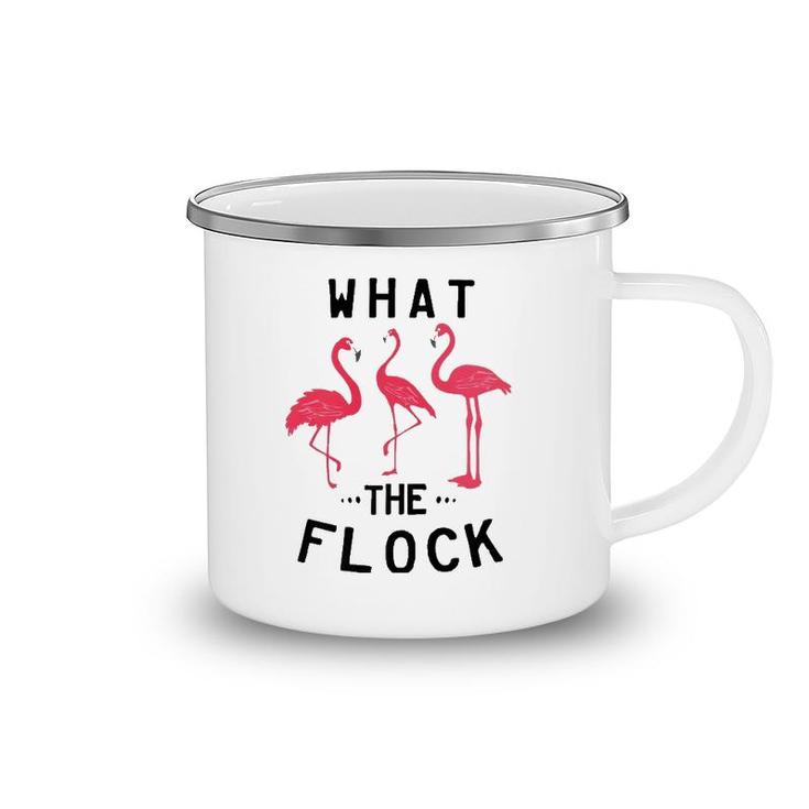 What The Flock Funny Pink Flamingo Beach Puns Gift  Camping Mug