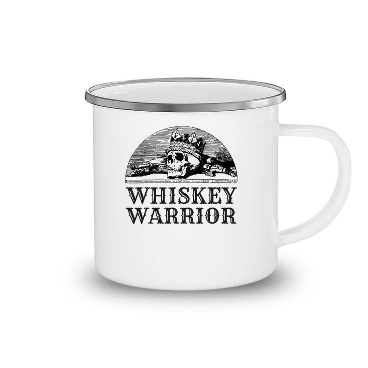 Whiskey Warrior With Vintage Skull Design Camping Mug